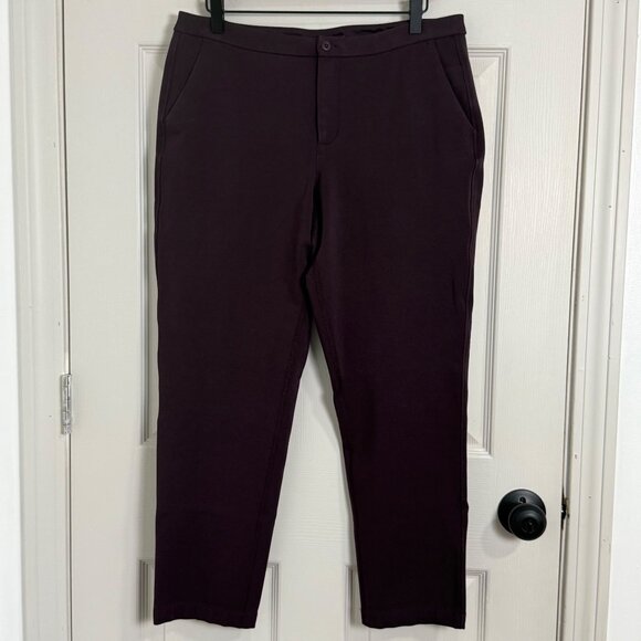 Lululemon Trousers Womens 12 Purple Go City Trek Mid Rise Ponte Stretch Travel - Picture 1 of 15